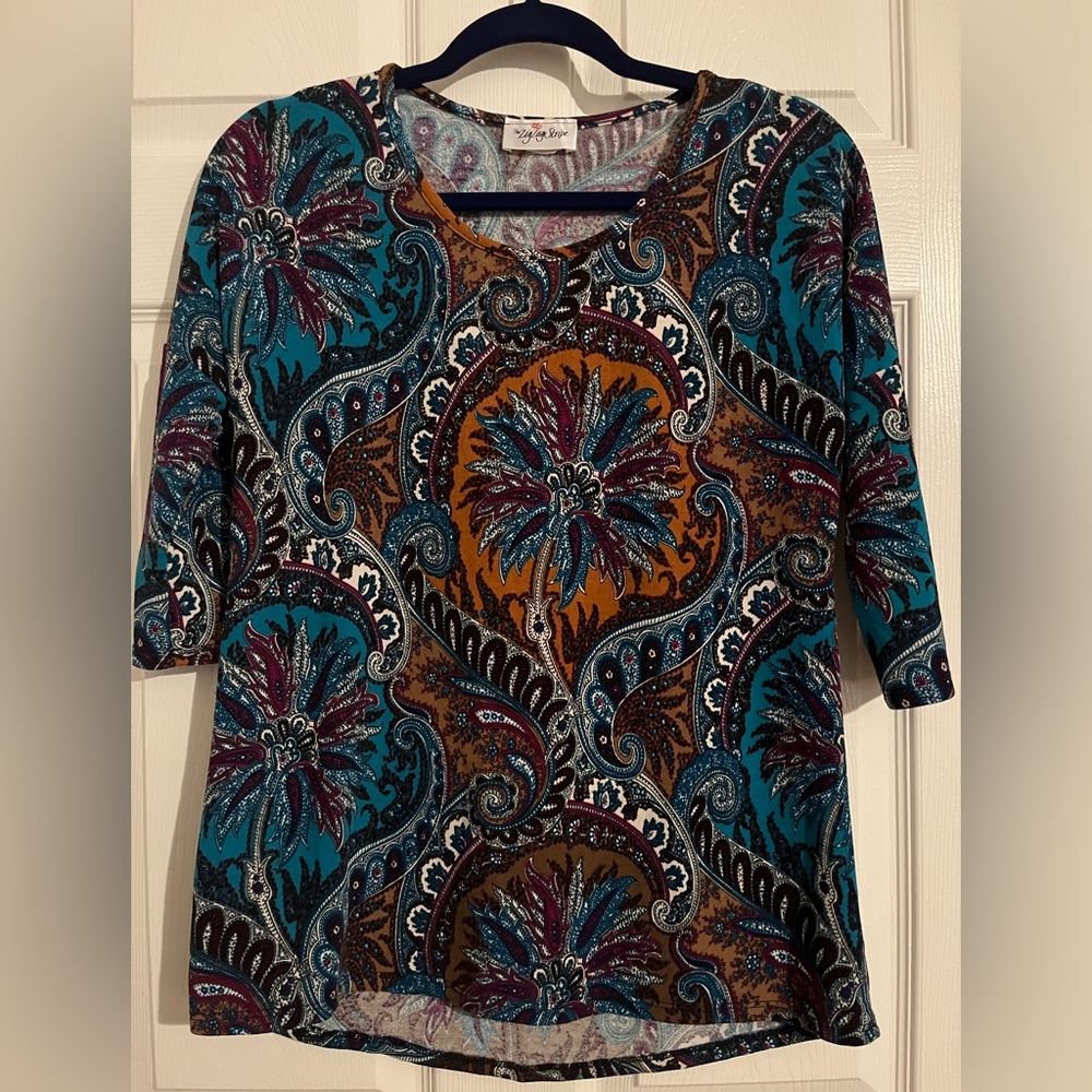 Paisley fall colors small blouse